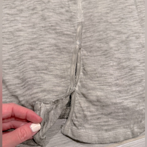 Free People Size S Boho Top Gray Lace Worn 1x - Picture 9 of 10